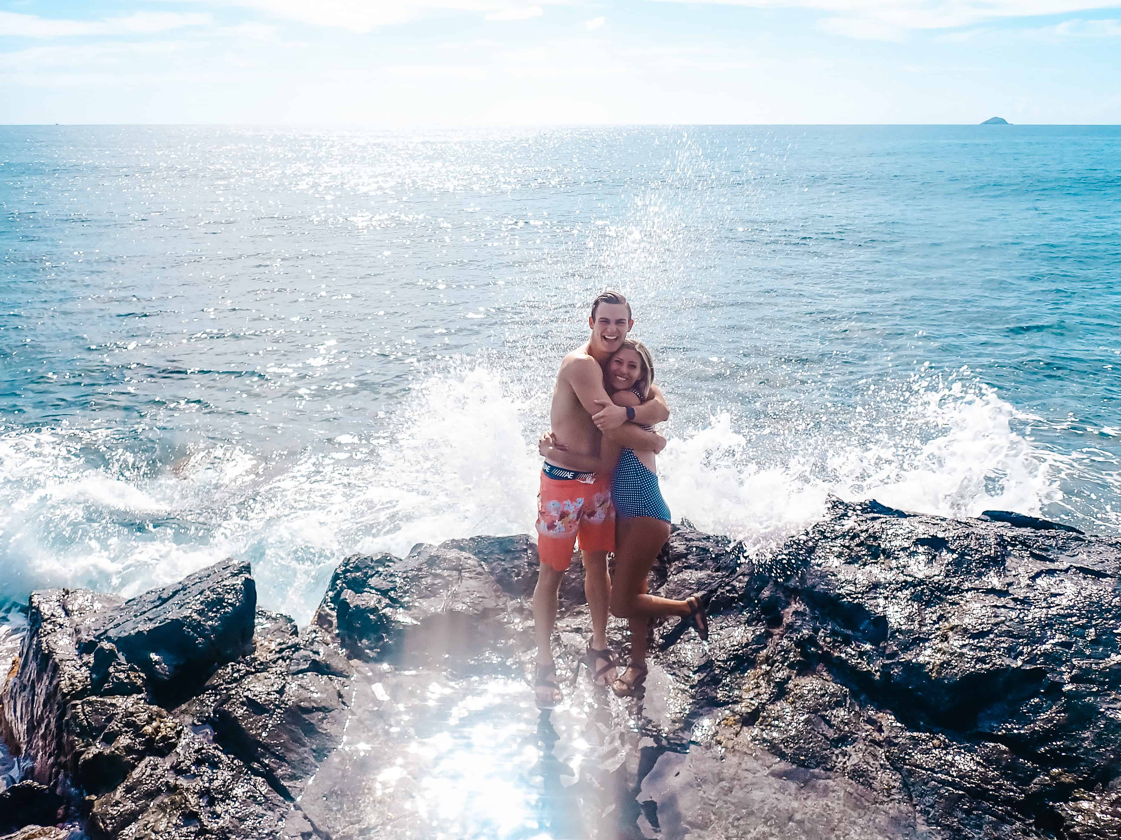 St Thomas Eco Tour - Getting splashed by the blowhole!